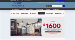Desktop Screenshot of phillipsappliancecordele.com