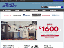 Tablet Screenshot of phillipsappliancecordele.com